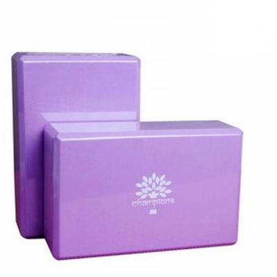 China Purple eva foam silk-screen logo printing yoga brock & bricks for sale