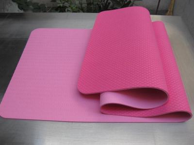 China Pink Colour Double Layer TPE Non Slip Yoga Mat for Home Gym for Women Men, 72” x 26” x 1/4 inch for sale