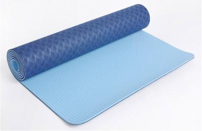 China blue two sides pattern non-slip TPE yoga mat for sale
