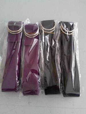 China purple colour yoga straps with metal buckle for sale
