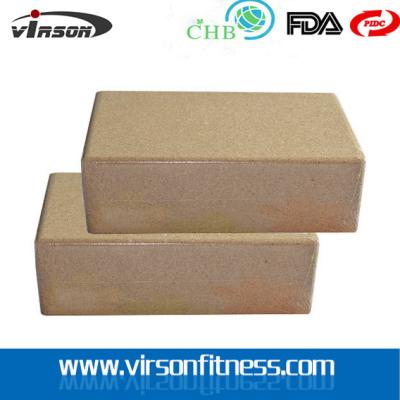 China wholesale high-quality cork yoga block embossed for exercise for sale