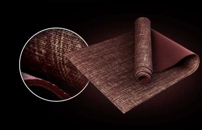 China Ningbo virson New style hot sale eco friendly PVC jute yoga mat.Gym pvc yoga mat, for sale