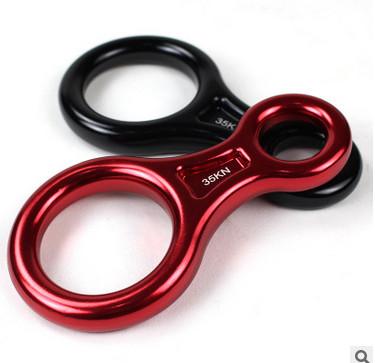 China New Product Vibrated Polish Forged Aluminum Climbing Figure 8 Descender for sale