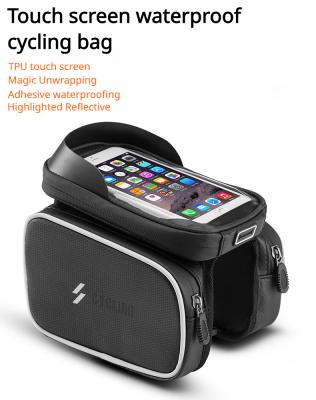 China Bicycle upper tube bag mobile phone touch screen road bike mountain bike front beam bag frame bag riding equipment acces for sale