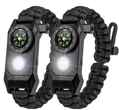 China Outdoor LED light survival paracord bracelet multifunctional adjustable bracelet en venta