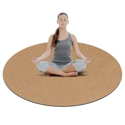 China Extra Wide Round Custom Logo Eco Friendly Nonslip Fitness Exercise Custom Design Cork Yoga Mat for sale