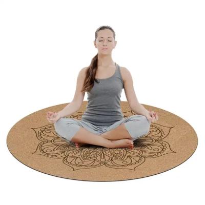 China Marble Round Cork Eco Rubber Custom Manufacturer Anti Slip Custom Design Printed Yoga Mat for Fitness Gym Pilates for sale