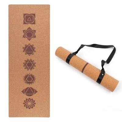 China Luxury eco friendly custom non slip foldable outdoor 3 mm pilates exercise natural rubber cork yoga mat for sale