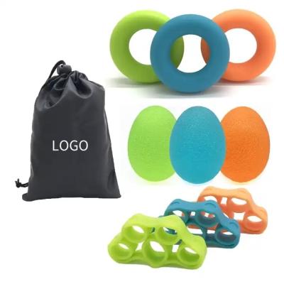 China Custom Silicone Hand Grip Strengthener Workout Kit 9 Pack Silicone Hand Gripper Ring, Finger Stretcher,Stress Relief Gri en venta