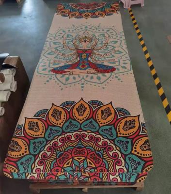 China Wholesale Hot Selling Sports Grip Sustainable Eco Friendly Natural Rubber Jute Printed Yoga Mat for sale