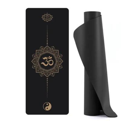China 5mm Luxury Anti Slip Black Natural PU Rubber Yoga Mats Private Packaging Custom Design Silk Printing for Exercise for sale