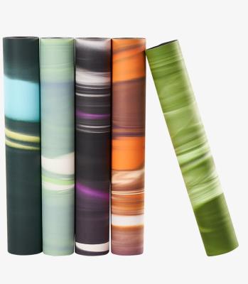 China Full pattern multi color coconut pu rubber yoga mat for sale