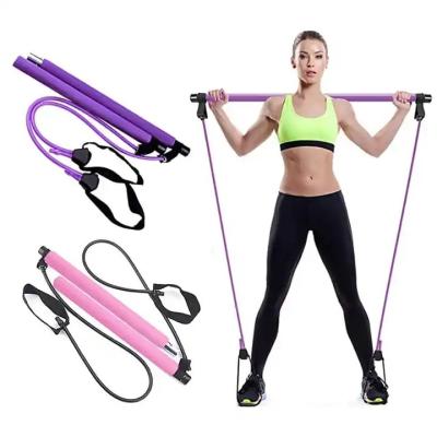 China Pilates Bar Yoga Stick Pilates bar kit for Home Gym with Resistance Bands for Pilates Exercise and Body Workout en venta
