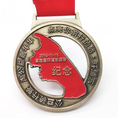 China Venta al por mayor Medalla personalizada Logotipo Medalla suave de esmalte Oro Plata Maratón Correr Medalla deportiva de metal personalizada en venta