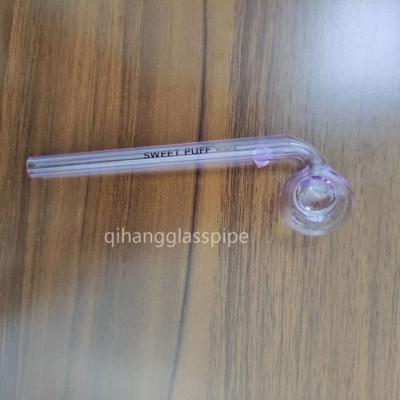 China wholesale purple sweet puff glass pipe oil burner  water pipe 12/14/15/16 cm for somking for sale
