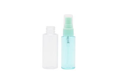 China Plastic PET Cosmetic Spray Bottle Light Blue Clear Empty Alcohol 50Ml 60ML for sale
