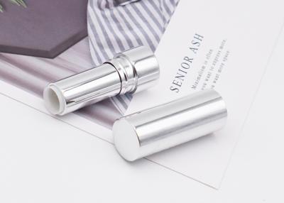 China Aluminum Snap Open Lipstick Tube 3.5g Shiny Silver Empty for sale