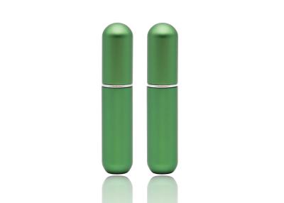 China Finger Size 5ml Refillable Glass Perfume Spray Bottles Matte Green Perfume Tester for sale