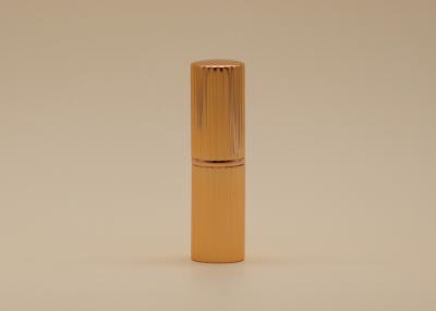 China Textured Lip Balm Tubes , Shiny Gold Empty Aluminum Lipstick Tube for sale