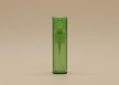 China Clear Green Refillable Glass Perfume Spray Bottles With AS Rectangle Bottle Cover for sale