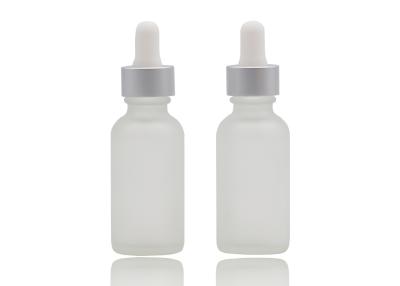 China Frosted Transparent Essential Oil Dropper Bottles 30ml , Cosmetic Glass Dropper Bottles for sale