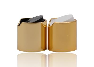 Китай Крышка 24мм косметической алюминиевой сияющей крышки верхней части диска золота черная или белая ПП диска продается