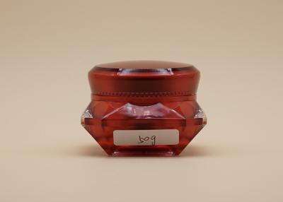 China Red Diamond Shape Empty Cosmetic Pots ABS Plastic Cap OEM Design Available for sale