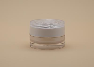 China Material de Arcylic de los envases de la crema de piel del logotipo de Rose blanca con la junta del PE en venta