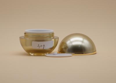 China Ball Shape Cosmetic Cream Containers , Gold Circle Empty Makeup jars for sale
