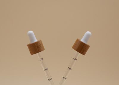China Conta-gotas de bambu 18mm do óleo essencial do colar com a pipeta do vidro da escala da impressão à venda