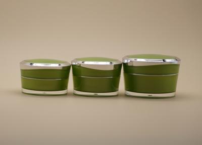 China Leak Proof Cosmetic Cream Containers Portable Fresh Green With Silver Color for sale