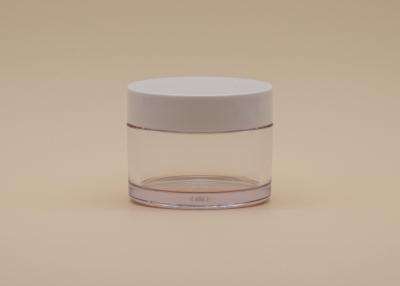 China 30ml Cylindric Round Opal Cosmetic Cream Containers White PETG Clear Body With Lid for sale