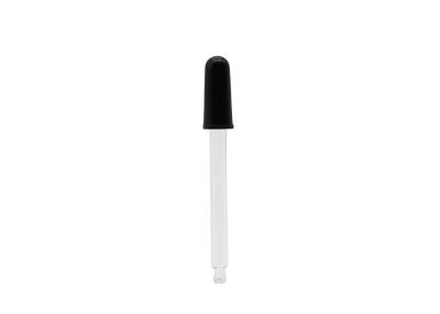 China 108mm Glass Pipette Essential Oil Dropper With Long Black Silicone Teat for sale
