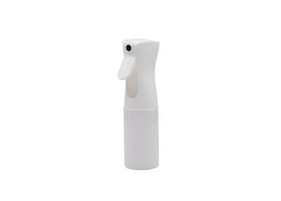 China 200ml PP Reusable Refillable Plastic Spray Bottles White Continuous Mist Spray Pump for sale