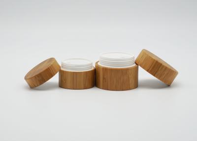 China protección del medio ambiente hermética del tarro poner crema vacío de bambú de la ronda 100g en venta