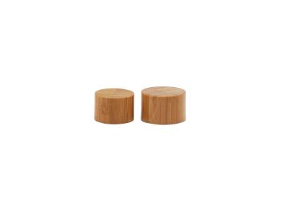 China Natural Bamboo Lid Wooden Screw Cap For Cosmetic Packaging Bottle for sale