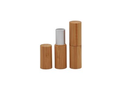 China Bamboe van het cilinder het Binnenaluminium buiten Lege Lippenstiftbuis met Pers Pop GLB Te koop