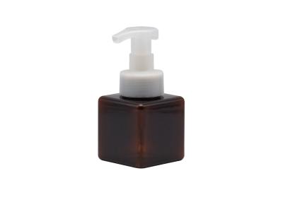 China Empty 250ml Square Plastic Lotion Bottle Transparent Amber Lotion Bottle for sale