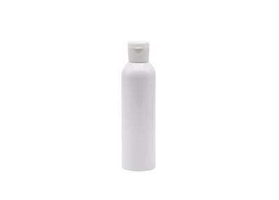 China 180ml Plastic Bottle White Cosmetic Shampoo Bottle With 24mm Disc Top Cap for sale