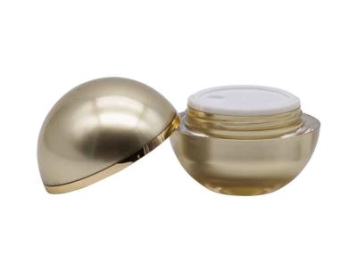 China Spherical Cosmetic Cream Containers Gold Color Volume 30g 50g OEM Available for sale