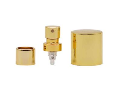 China Light Gold Crimp Sprayer Pump Cosmetic Aluminum Perfume Mist Sprayer For Bottles for sale