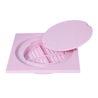 China 3 inch 4 inch pvc vloer afvoer met val roze 15x15cm plastic deodorize Te koop