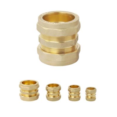 China Brass Straight Equal Coupler Brass Compression Fittings for sale