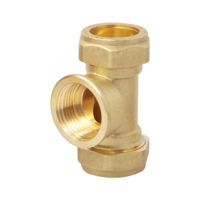 China HPb 57-3 Brass Female Tee BSP NPT Thread For Plumbing And Fluid Handling Applications for sale
