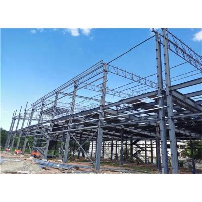 China Steel Skeleton Storage Warehouses Fire Resistance Q235 Q345 Steel Structure With Aluminum Windows en venta