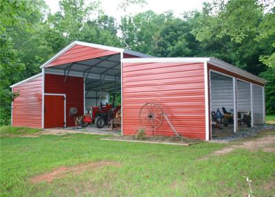 China Durable Shade Steel Garage Buildings Pre Manufactured Carports Labor Saving for sale