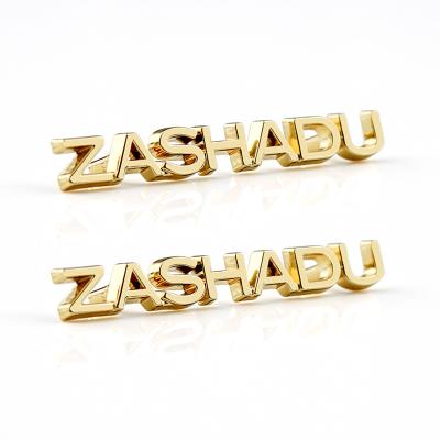 China Customized Surface Finishing Metal Letters Plate Logo For Fashion Handbag Hardware for sale