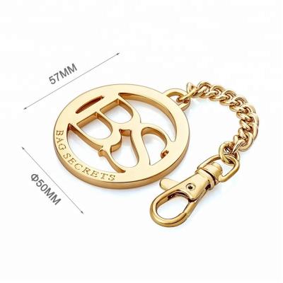 China Handbag Essential Round Metal Tag with Hook and Chain Custom Hanging Logo Tag for sale