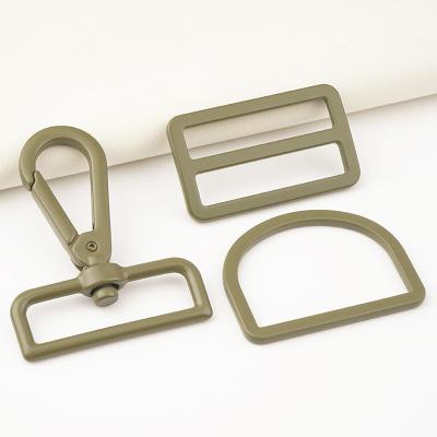 China Metal Bag Snap Hook 20mm 25mm D Ring 38mm Adjuster Slider Buckle Lanyard Swivel Hook for sale