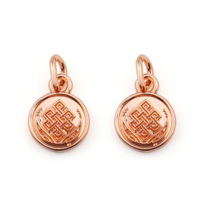 China Personalized Rose Gold Metal Jewelry Tags For Necklace Custom Engraved Metal Pendant Charm for sale